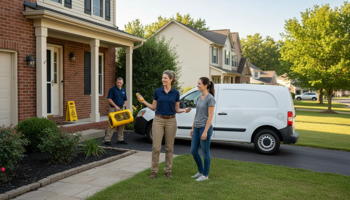 Residential water damage restoration in Dawson, IL